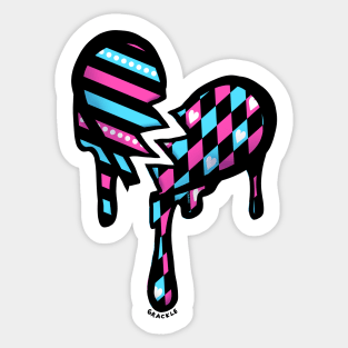 Pink and Blue Harlequin Sticker